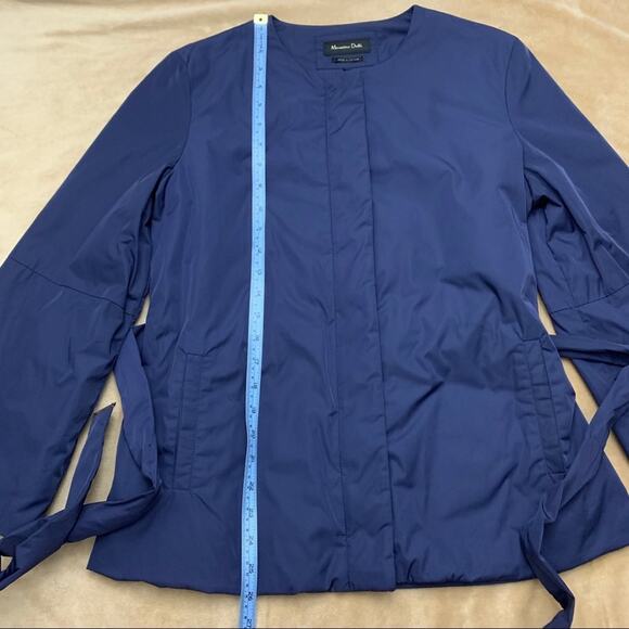 Massimo Dutti Jacket Size M Wide Sleeve Belted Navy - Picture 7 of 12